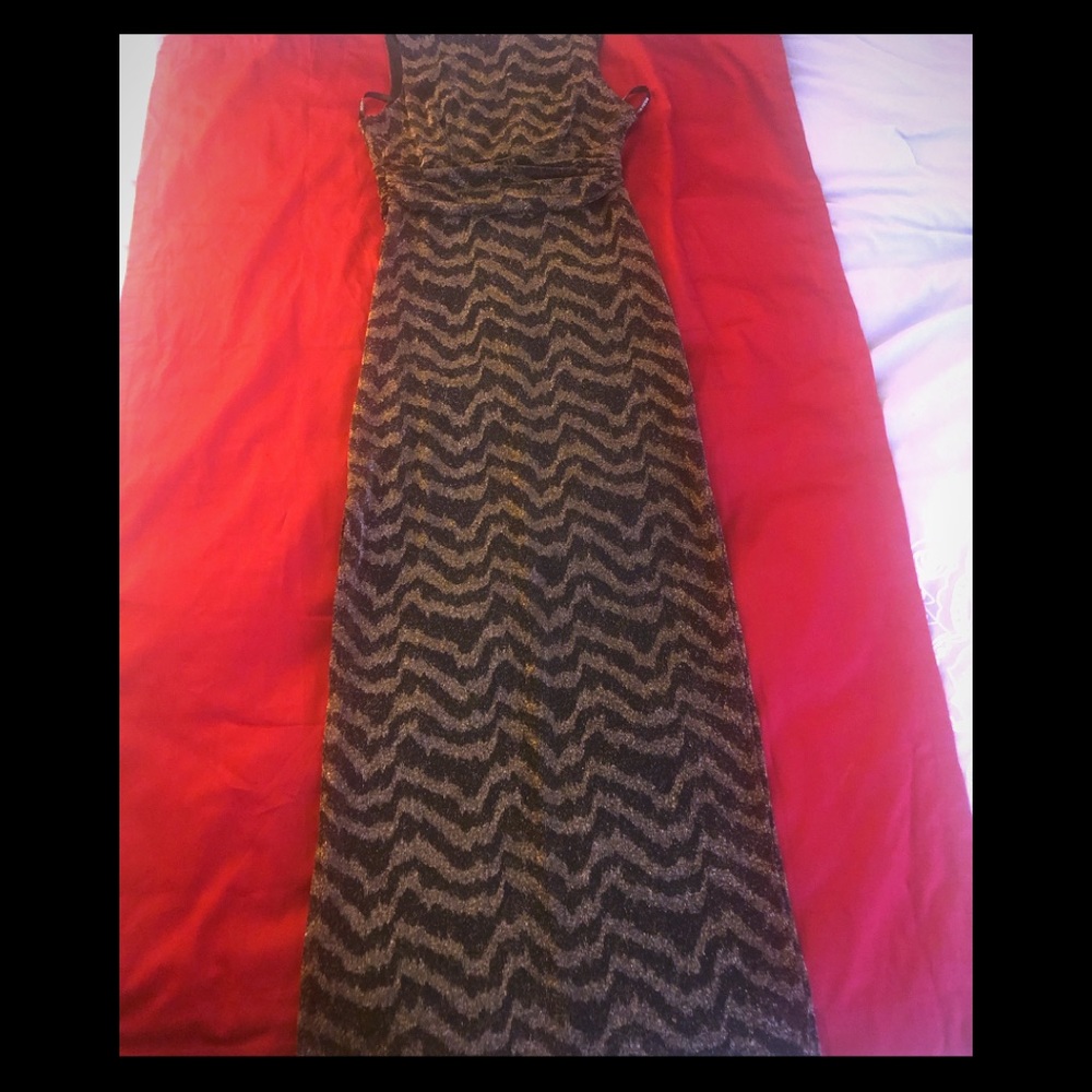 Black & gold formal evening gown
